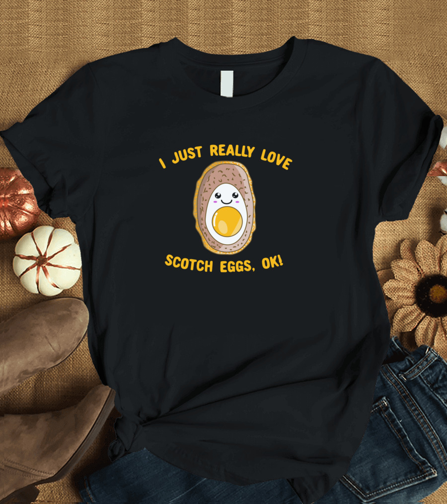I Just Really Love Scotch Eggs Ok Kawaii Cute Egg Face T-Shirt