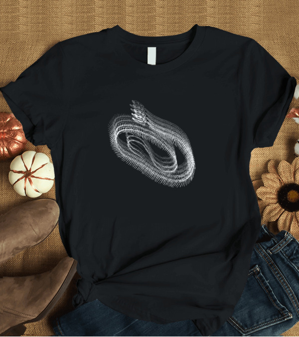 T-Shirt: Snake Skeleton White Ribcage Swirl T-Shirt Snake Skeleton White Ribcage Swirl T-Shirt