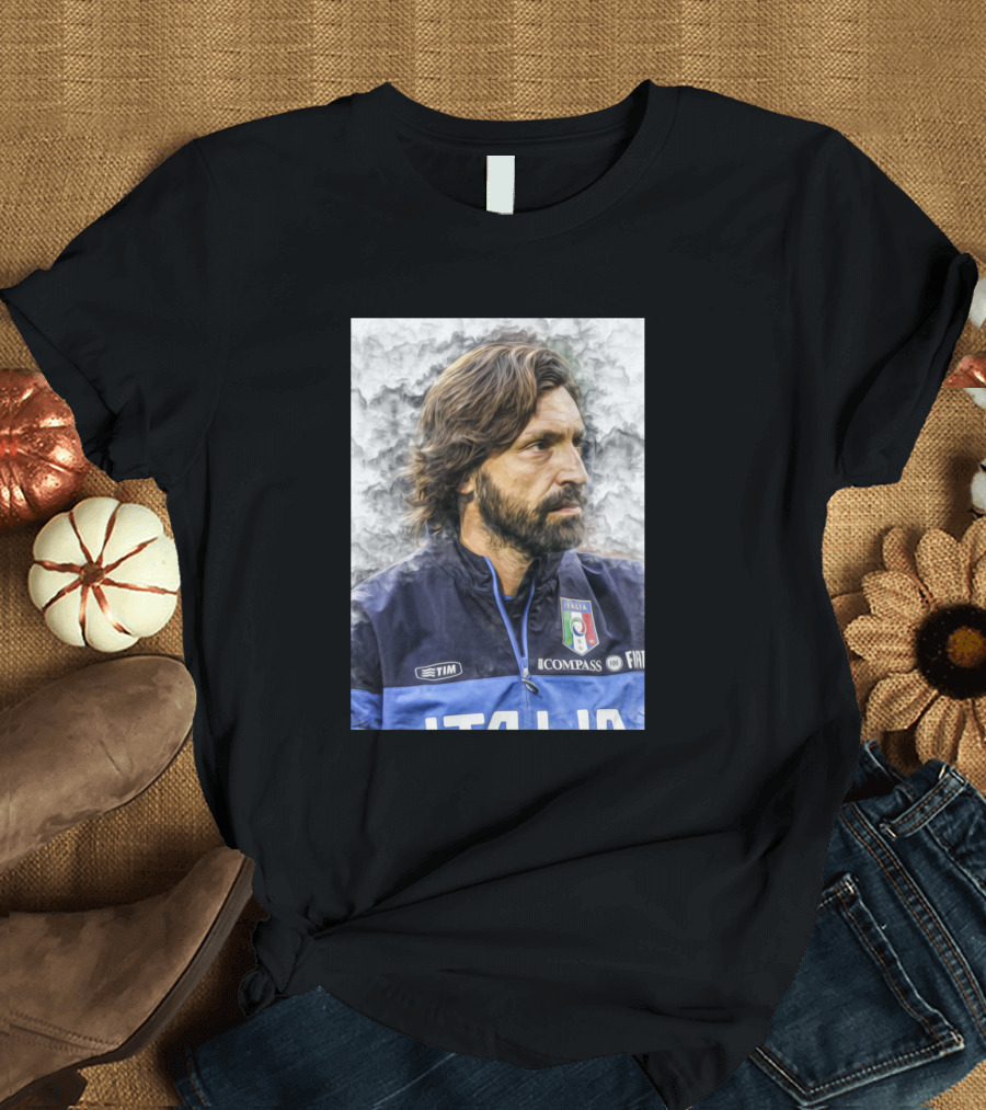 Andrea Pirlo Italy National Football Team TIM ICOMPASS FIAT Soccer T-Shirt