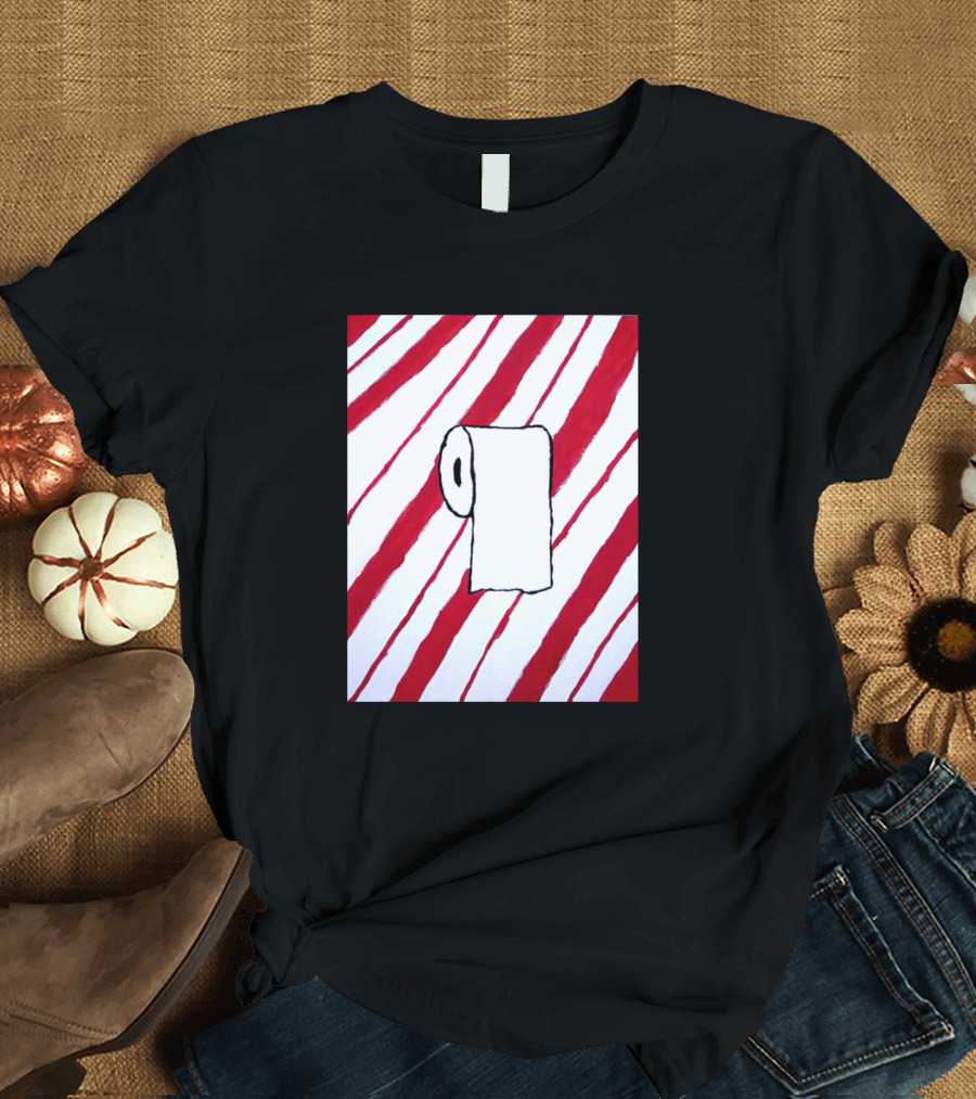 Candy Cane Toilet Paper Red White T-Shirt