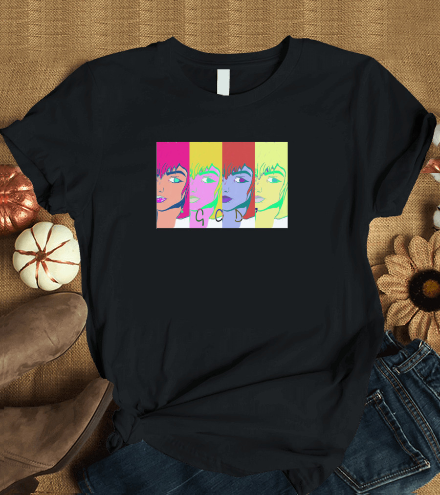 G O D Pop Art Style Colorful Portraits T-Shirt