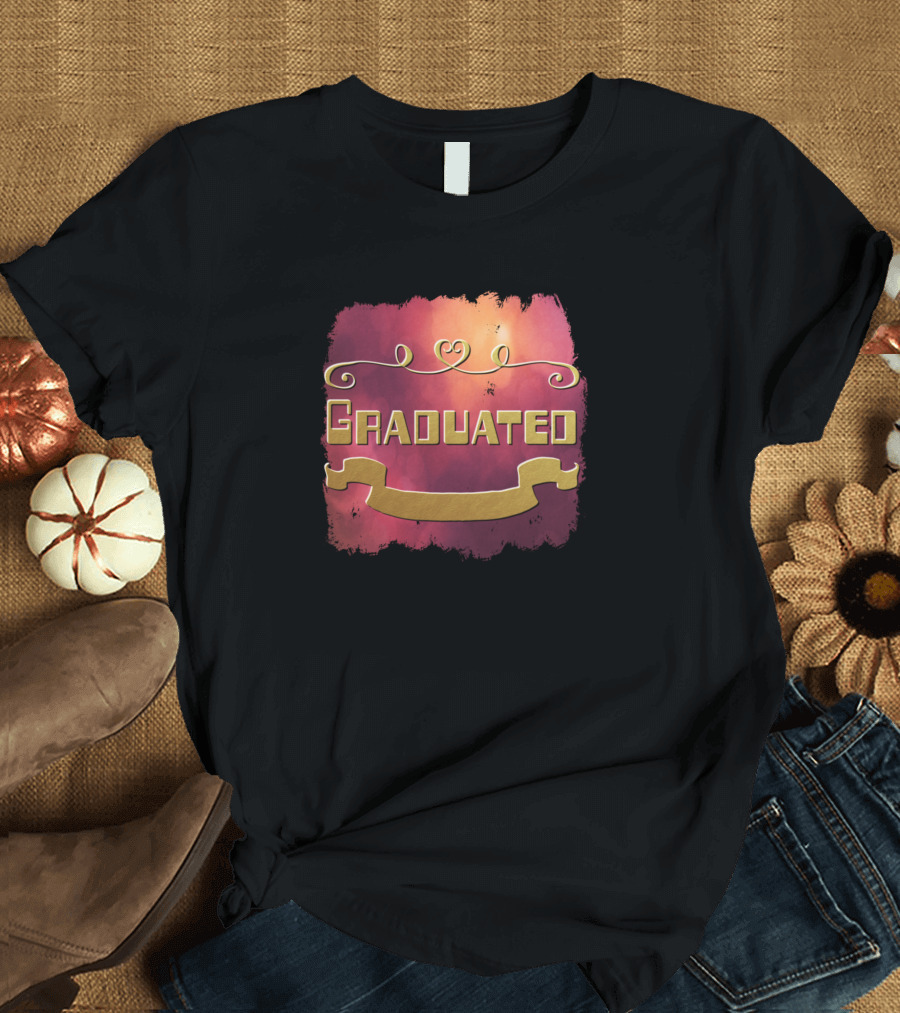 Graduated Elegant Scrollwork and Gold Text Burst T-Shirt