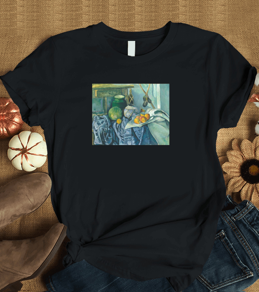 Paul Cezanne Still Life Composition with Ginger Jar and Eggplant Painting T-Shirt