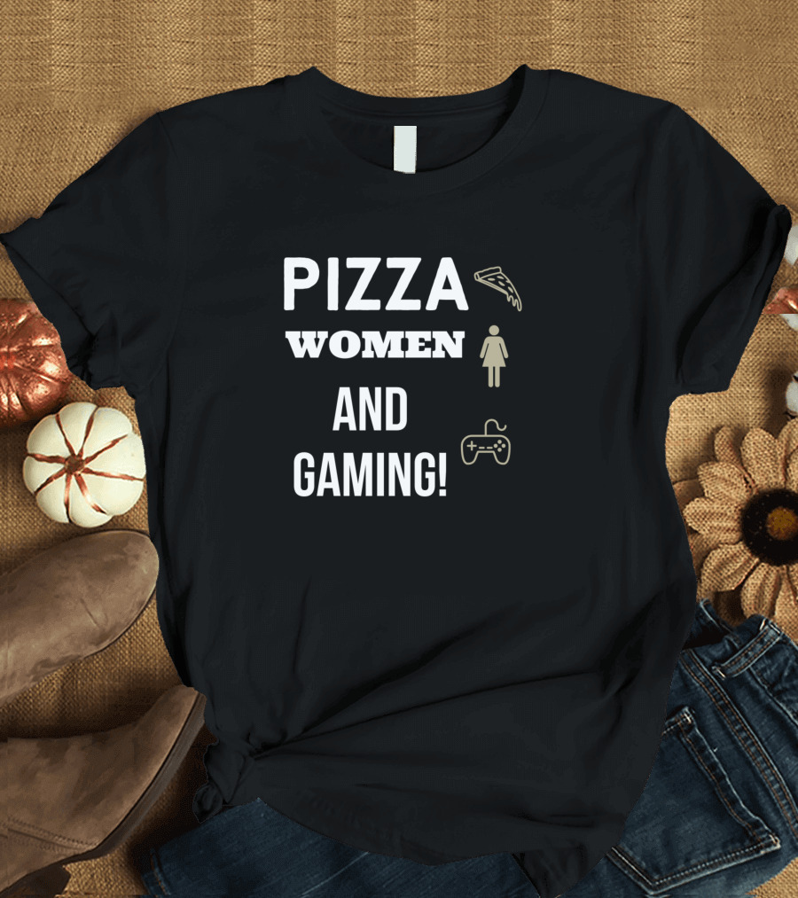 PIZZA Women And Gaming Controller T-Shirt