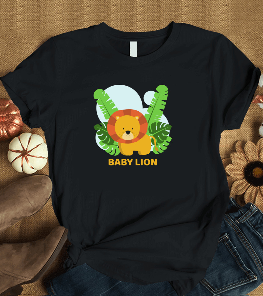 BABY LION Jungle Leaves Cute T-Shirt