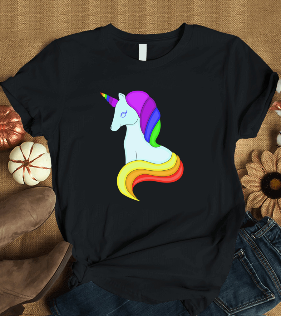 Beauty Unicorn Rainbow Mane Fantasy T-Shirt