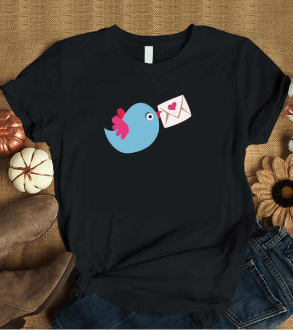 T-Shirt: Cute Bird Heart Letter Funny Baby Lovely Desi T-Shirt Cute Bird Heart Letter Funny Baby Lovely Desi T-Shirt