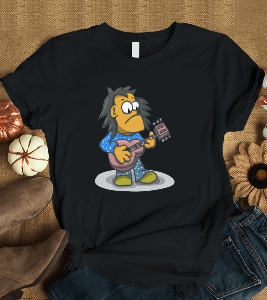 Sing Alone Cartoon Character Playing Guitar T-Shirt