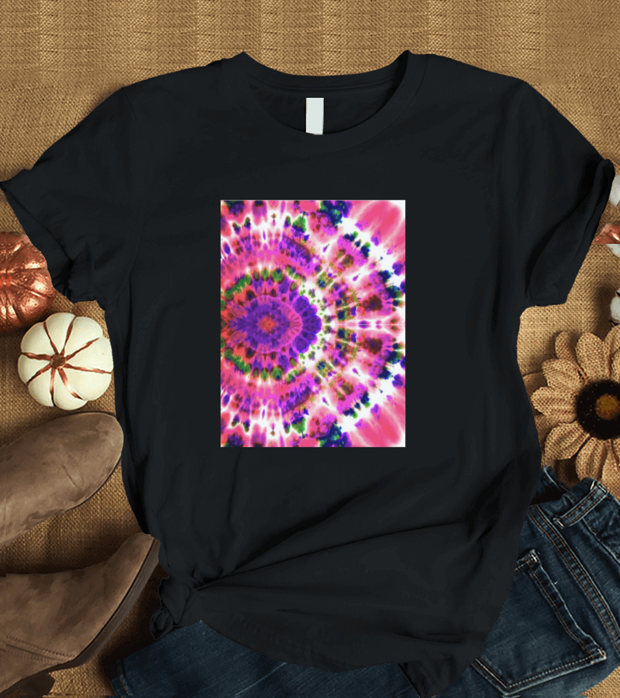 Tie Dyeing Tinctures Vibrant Spiral Burst Colors T-Shirt