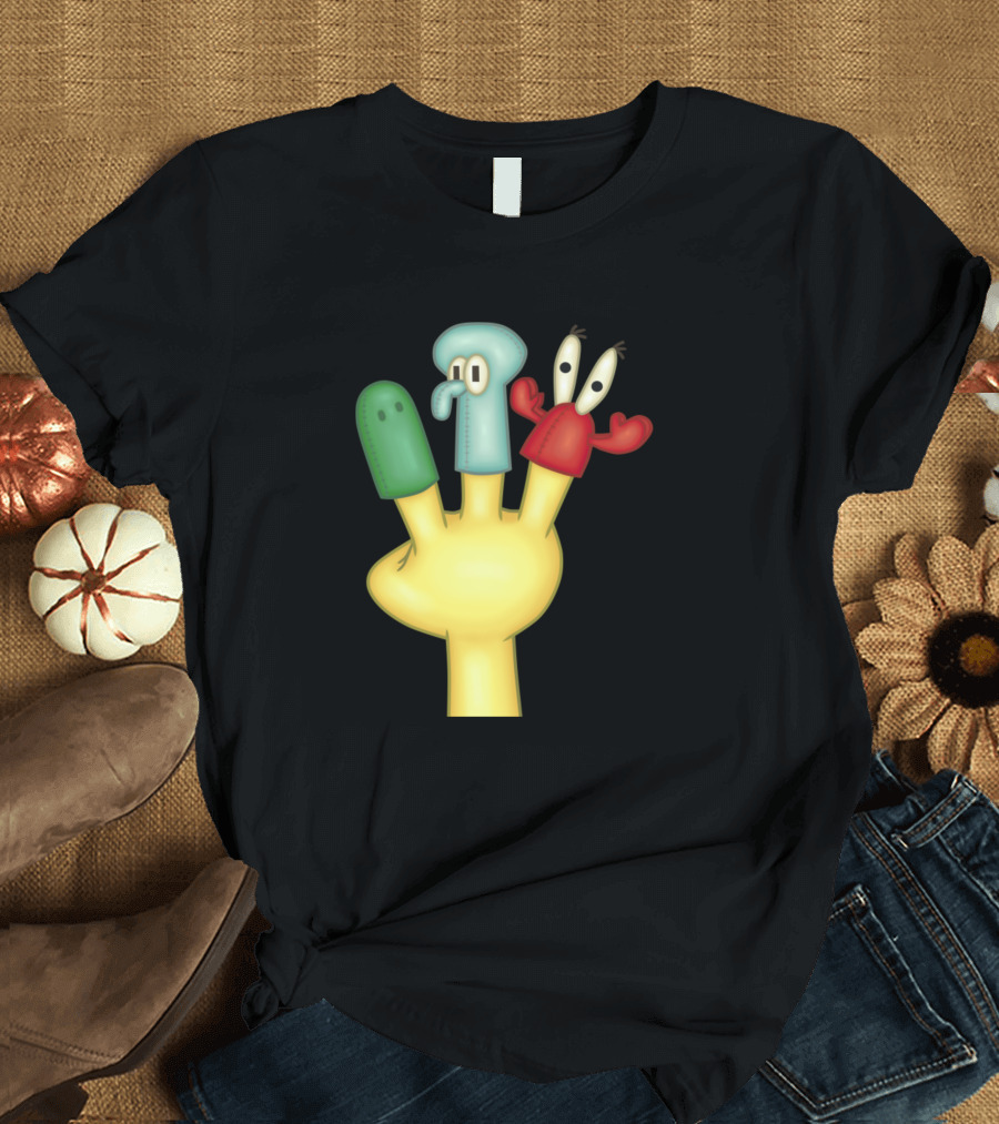 Wormie Dead Finger Puppet Parody Squid Red Green Characters T-Shirt