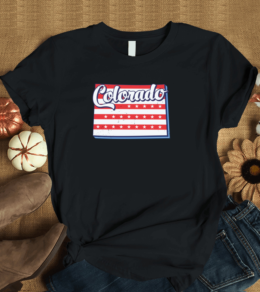 Colorado Flag Stars Stripes 4th of July Celebration USA T-Shirt