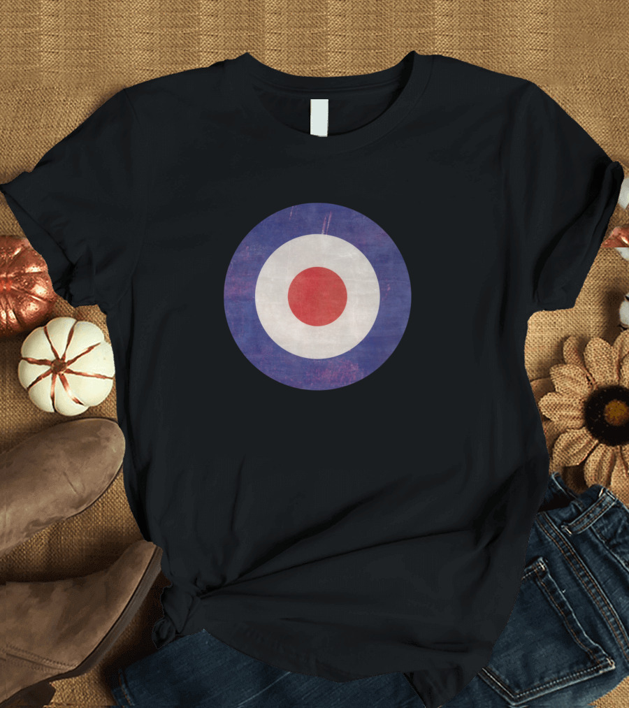 Mod Target Roundel with Vintage Distressed Look T-Shirt