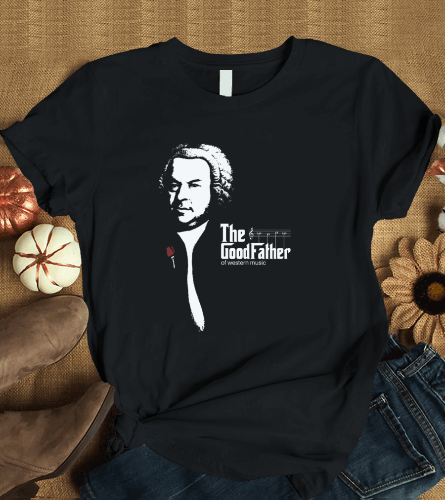 The Goodfather of Western Music Bach Parody with Musical Notation T-Shirt