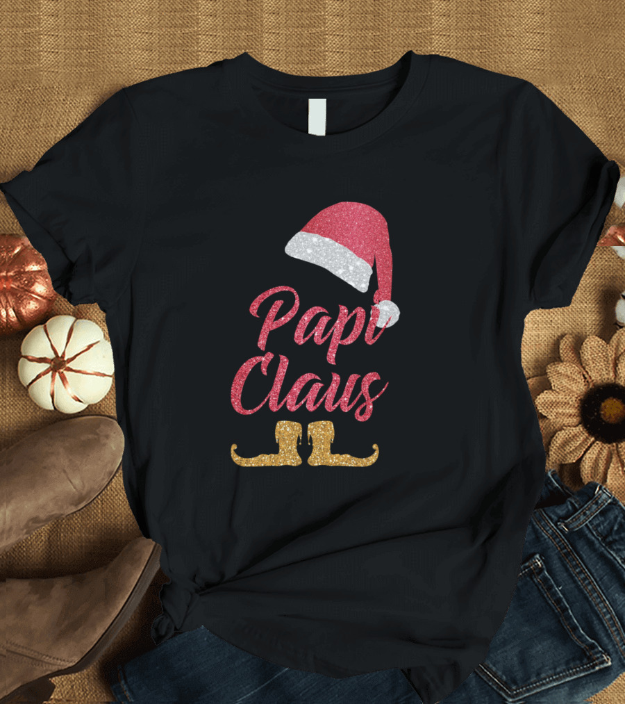 Papi Claus Funny Santa Hat Merry T-Shirt
