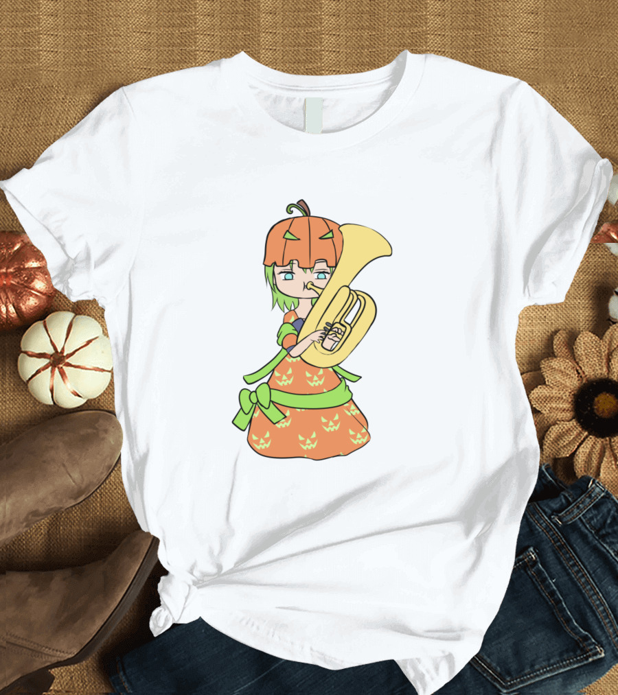 Halloween Pumpkin Princess Playing Tuba T-Shirt