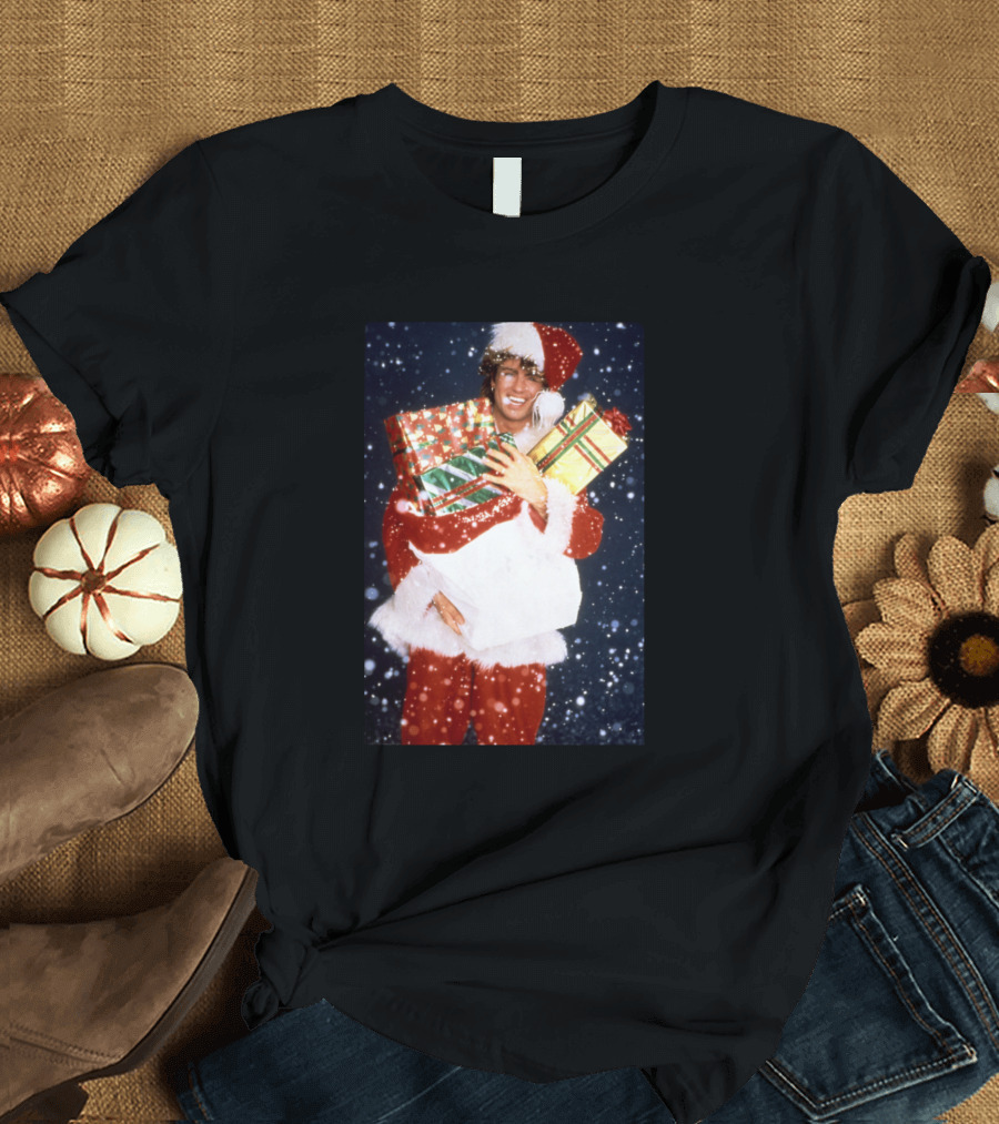Wham Last Christmas Santa Holding Gifts T-Shirt