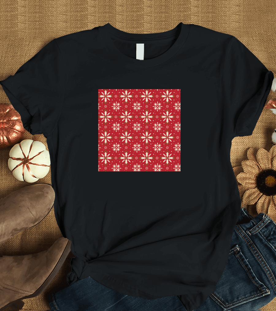 Christmas Snowflake Pattern Winter T-Shirt