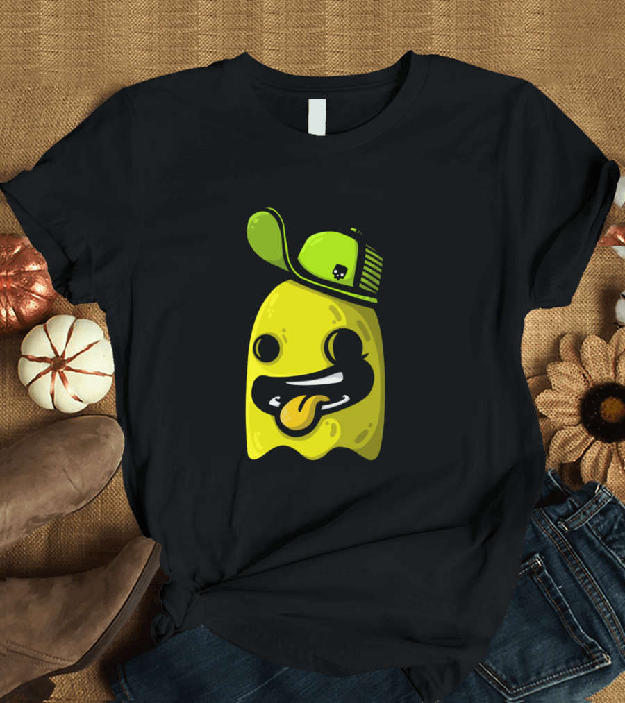 Yellow Ghost With Cap and Playful Tongue T-Shirt