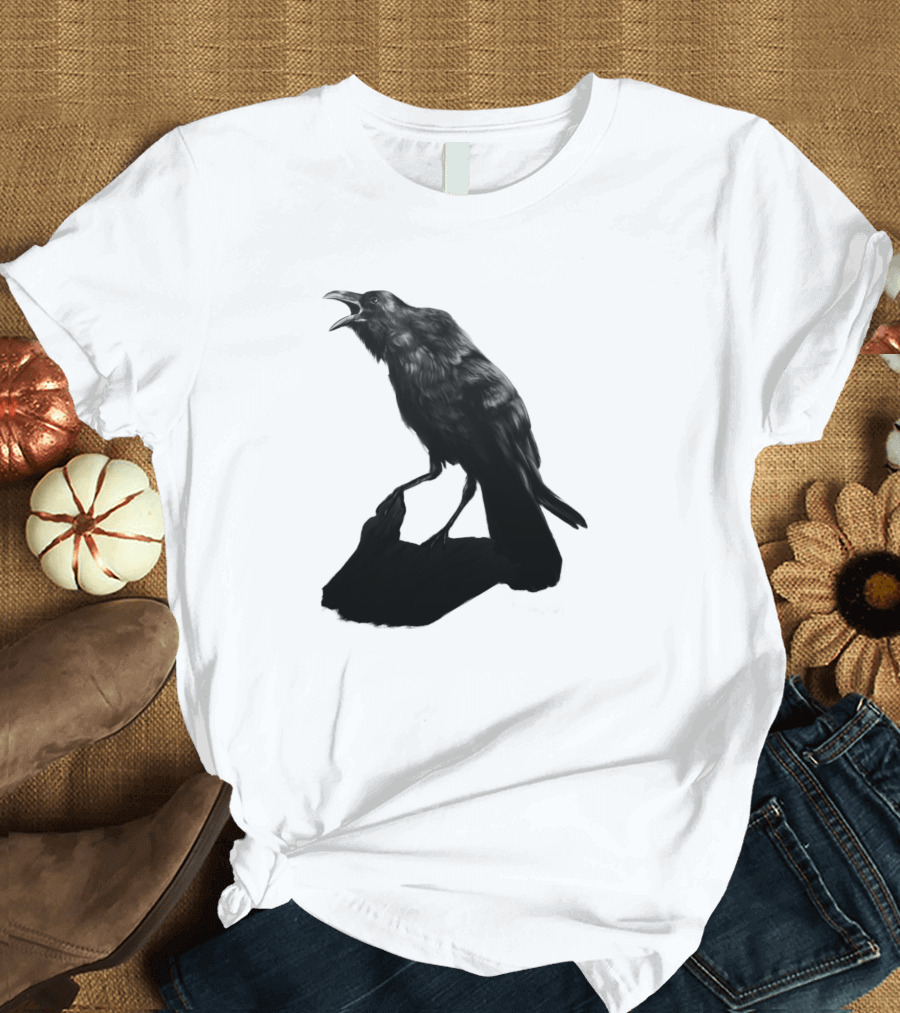 Raven Bird Shadow Black T-Shirt