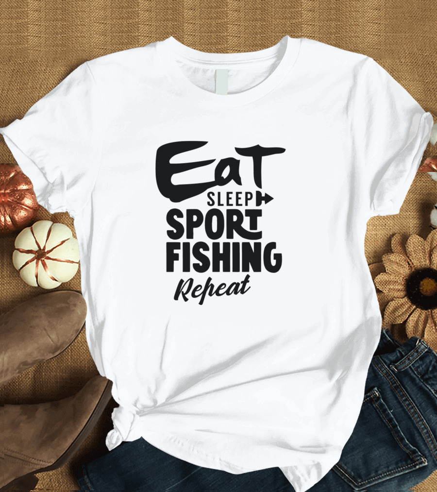 Eat Sleep Sport Fishing Repeat T-Shirt