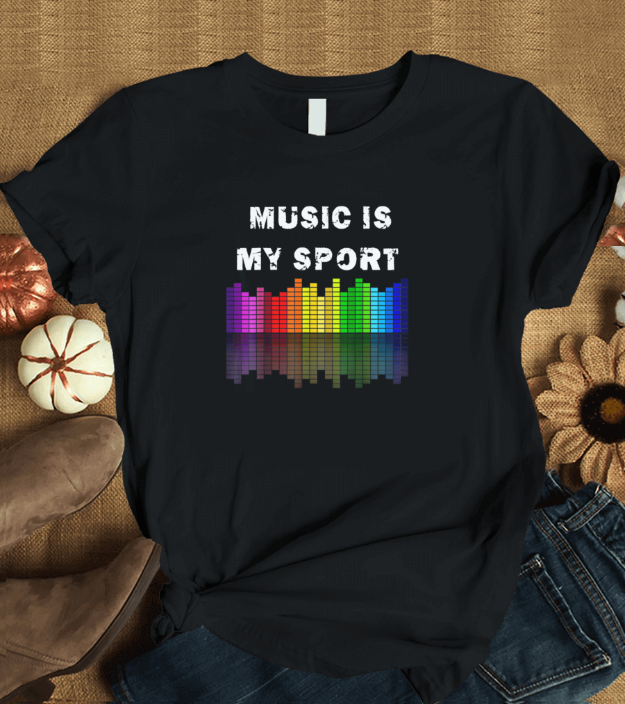 Music Is My Sport Colorful Equalizer Bars T-Shirt