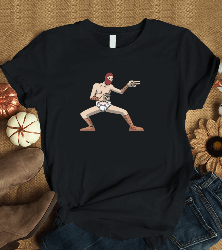 Red Masked Ninja in Tighty Whities Boxer Pose T-Shirt