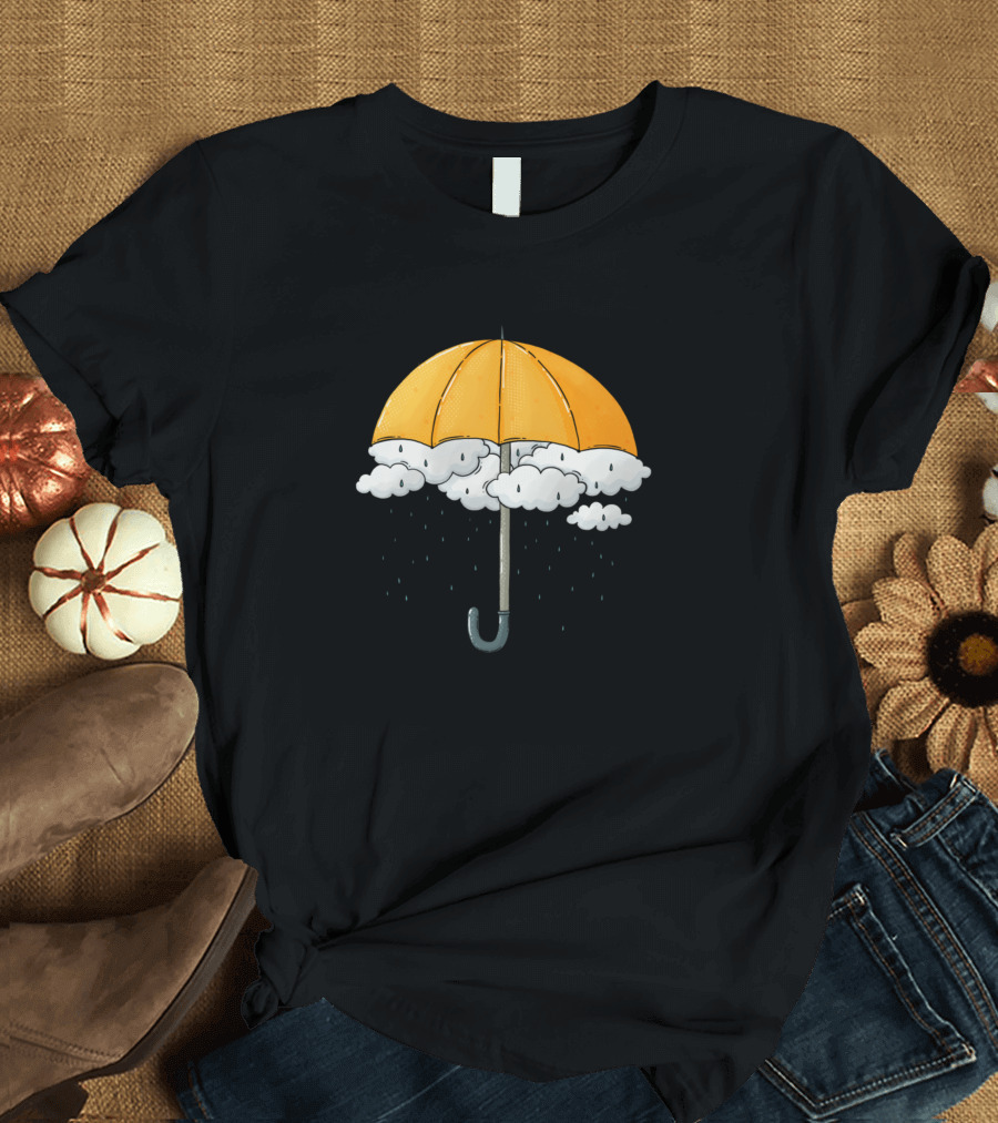 Umbrella Clouds with Raindrops T-Shirt