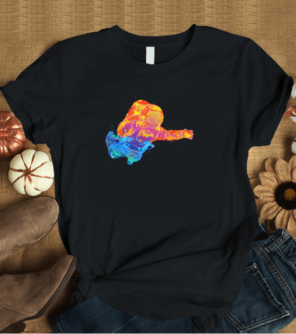 T-Shirt: Astronaut Zero Gravity Floating Colorful Space Painting T-Shirt Astronaut Zero Gravity Floating Colorful Space Painting T-Shirt