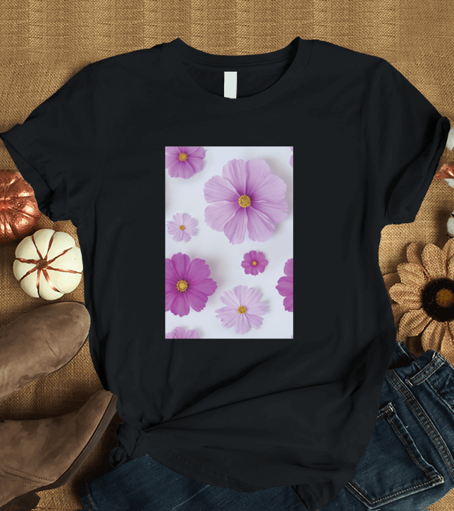 Pink Cosmos Flowers T-Shirt