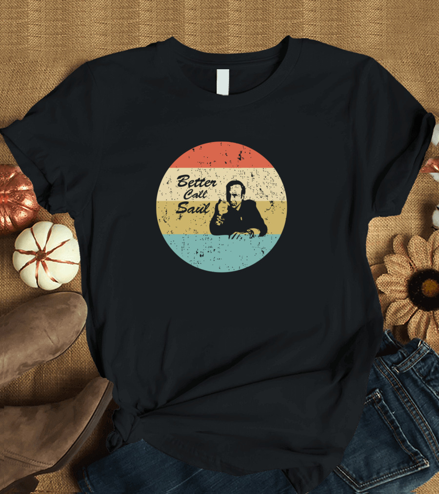 Better Call Saul Retro Circle Silhouette Vintage Stripes T-Shirt