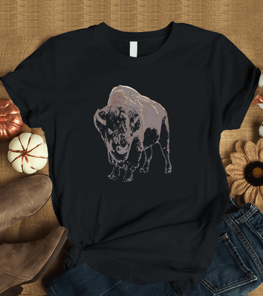 Bison Black Alternate Stylized Graphic Buffalo T-Shirt