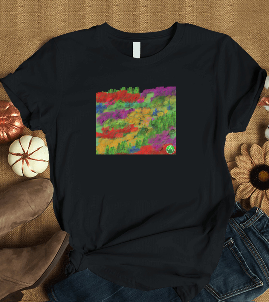 Colorful Forest Green Triangle T-Shirt