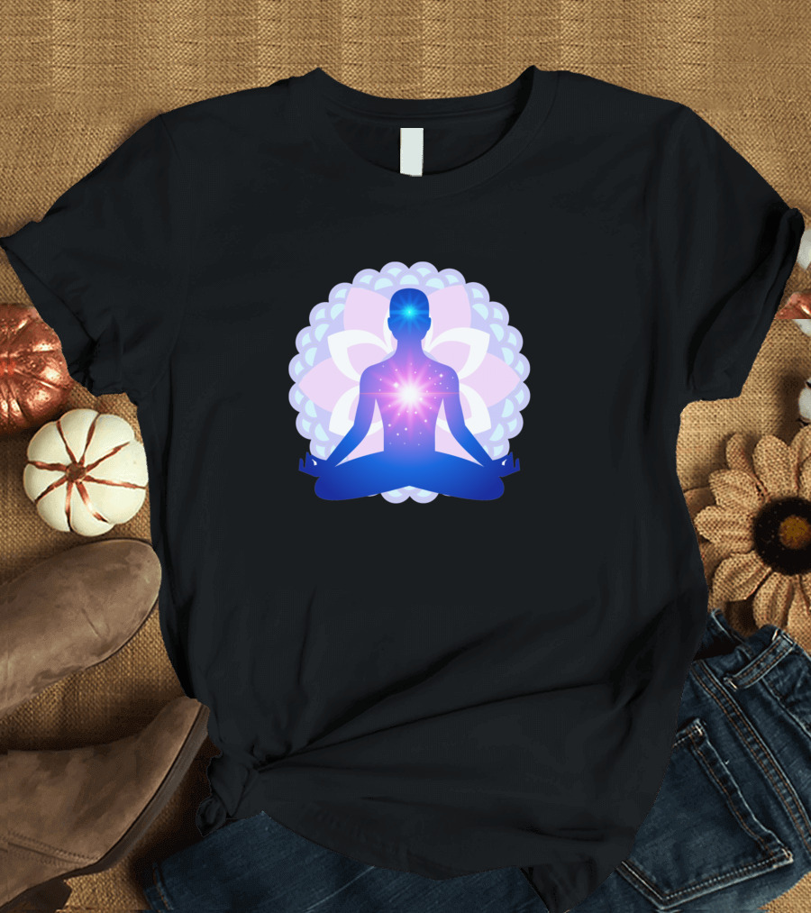 Cosmic Meditator Lotus Chakra Enlightenment T-Shirt