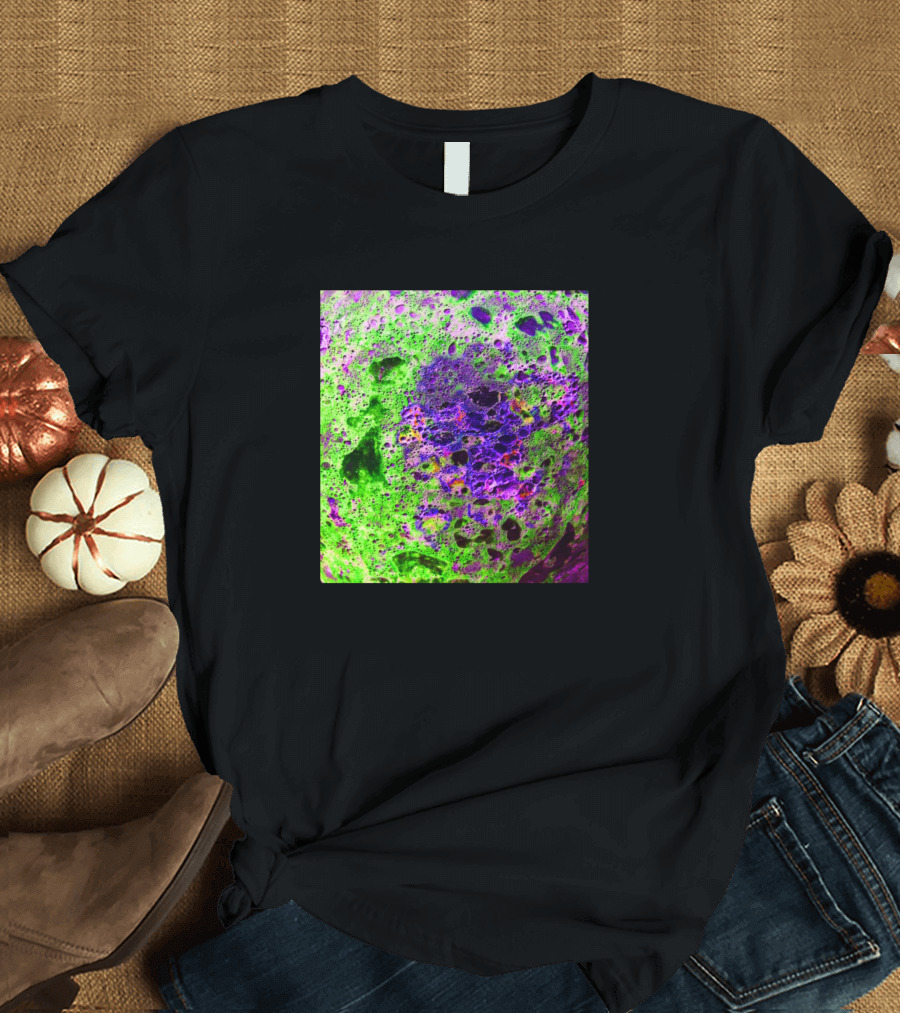 Lava Neon Green and Purple Abstract T-Shirt