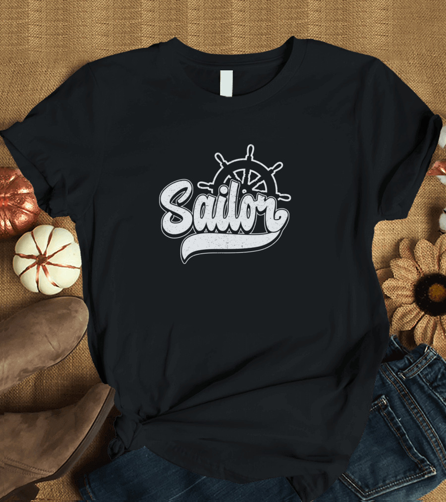 Sailor Ship Sea Helm Steering Vintage Nautical T-Shirt