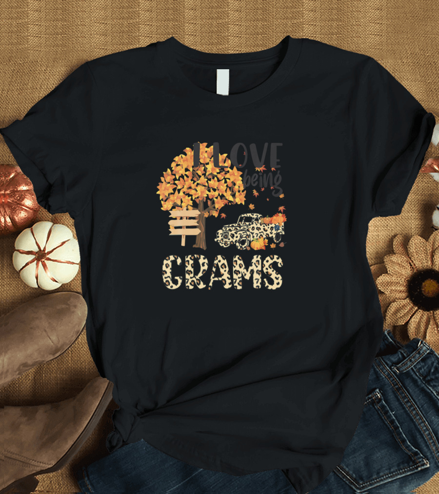 I Love Being Grams Autumn Leaves Truck T-Shirt