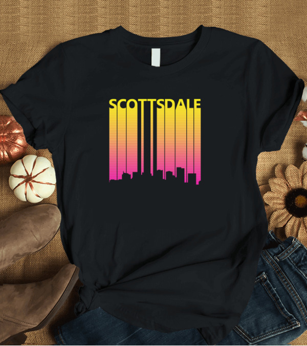 T-Shirt: SCOTTSDALE Retro 1980s Skyline Gradient T-Shirt SCOTTSDALE Retro 1980s Skyline Gradient T-Shirt