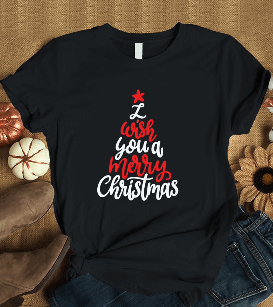 Wish You a Merry Christmas Tree T-Shirt
