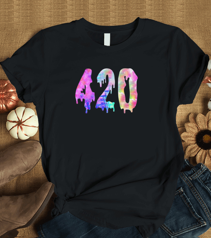 420 Drip Watercolor Psychedelic T-Shirt