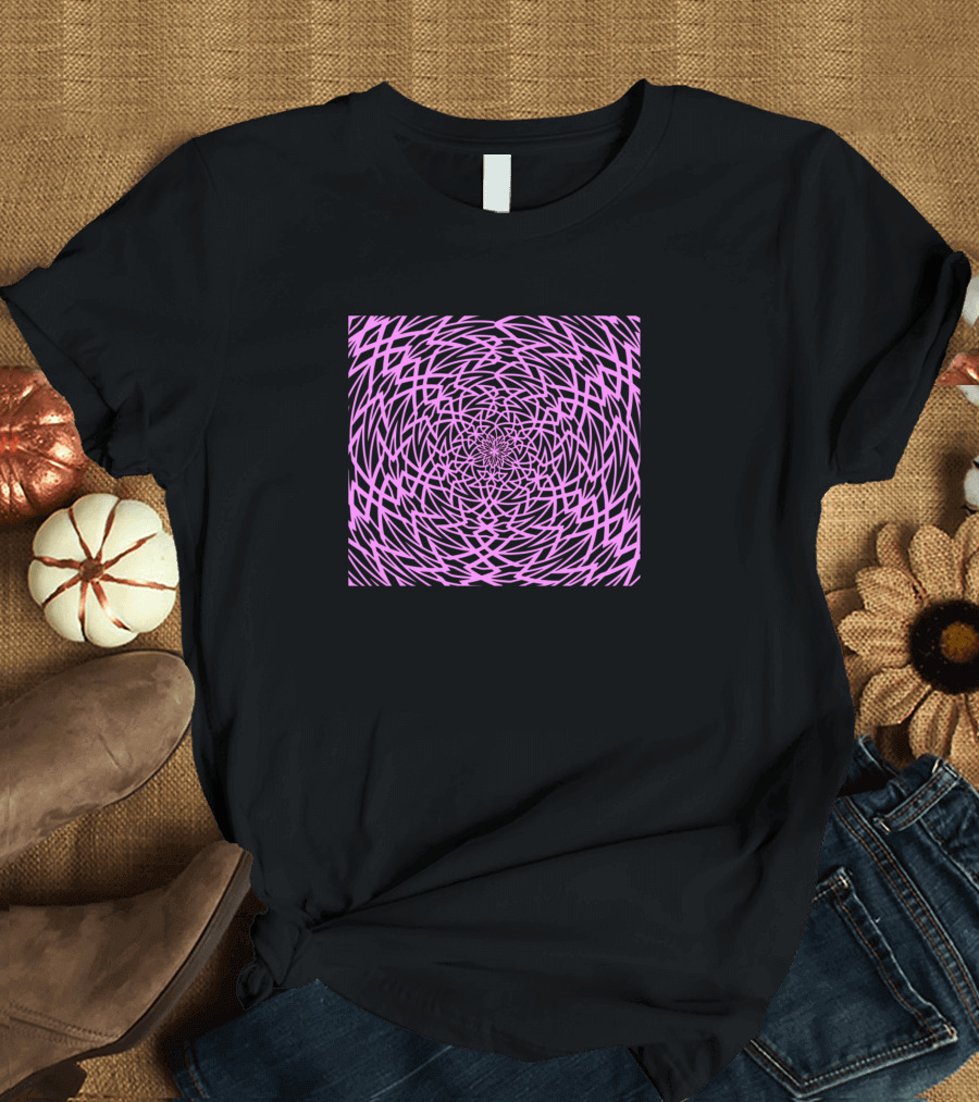 Pink Intricate Swirl Pattern Maze Chaos T-Shirt