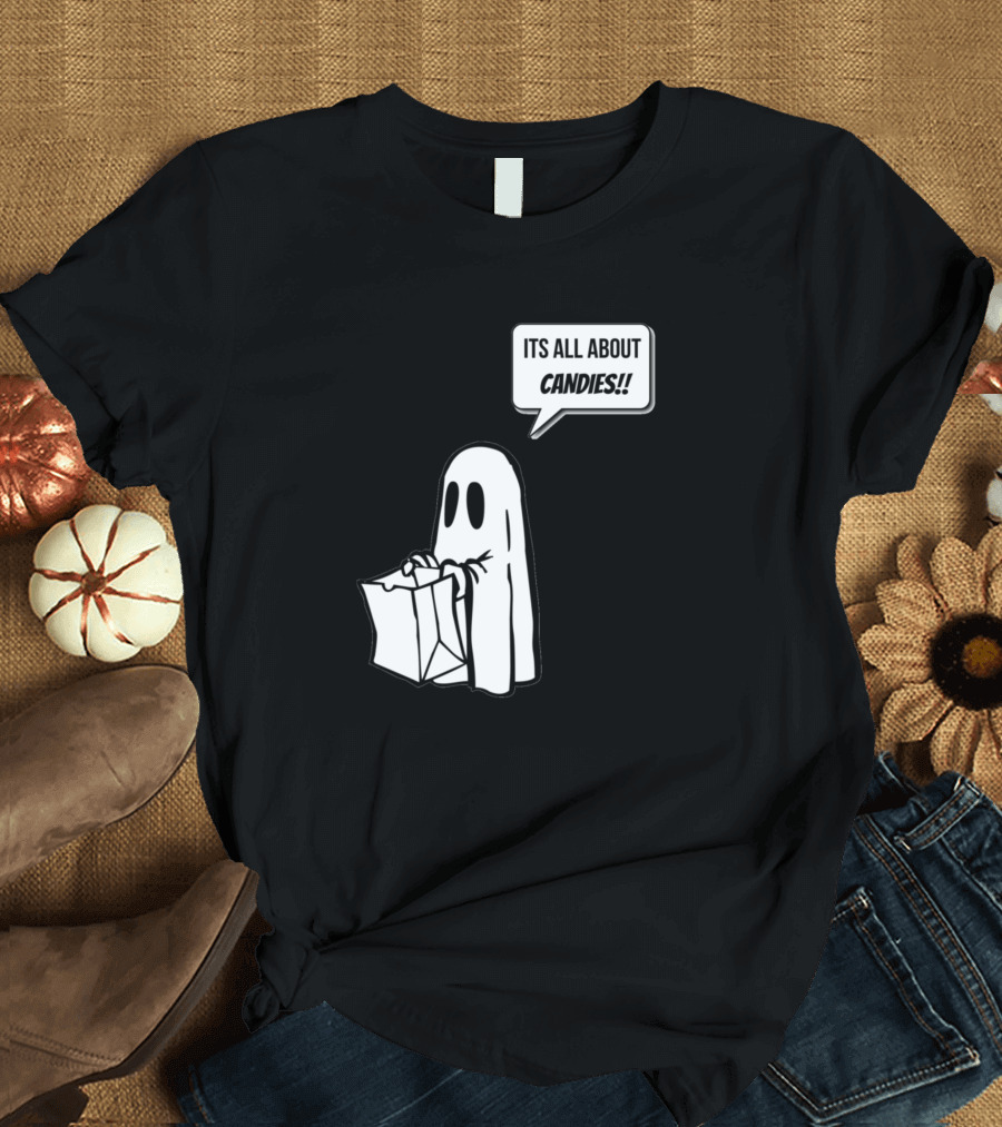 ITS ALL ABOUT CANDIES Ghost with Bag T-Shirt