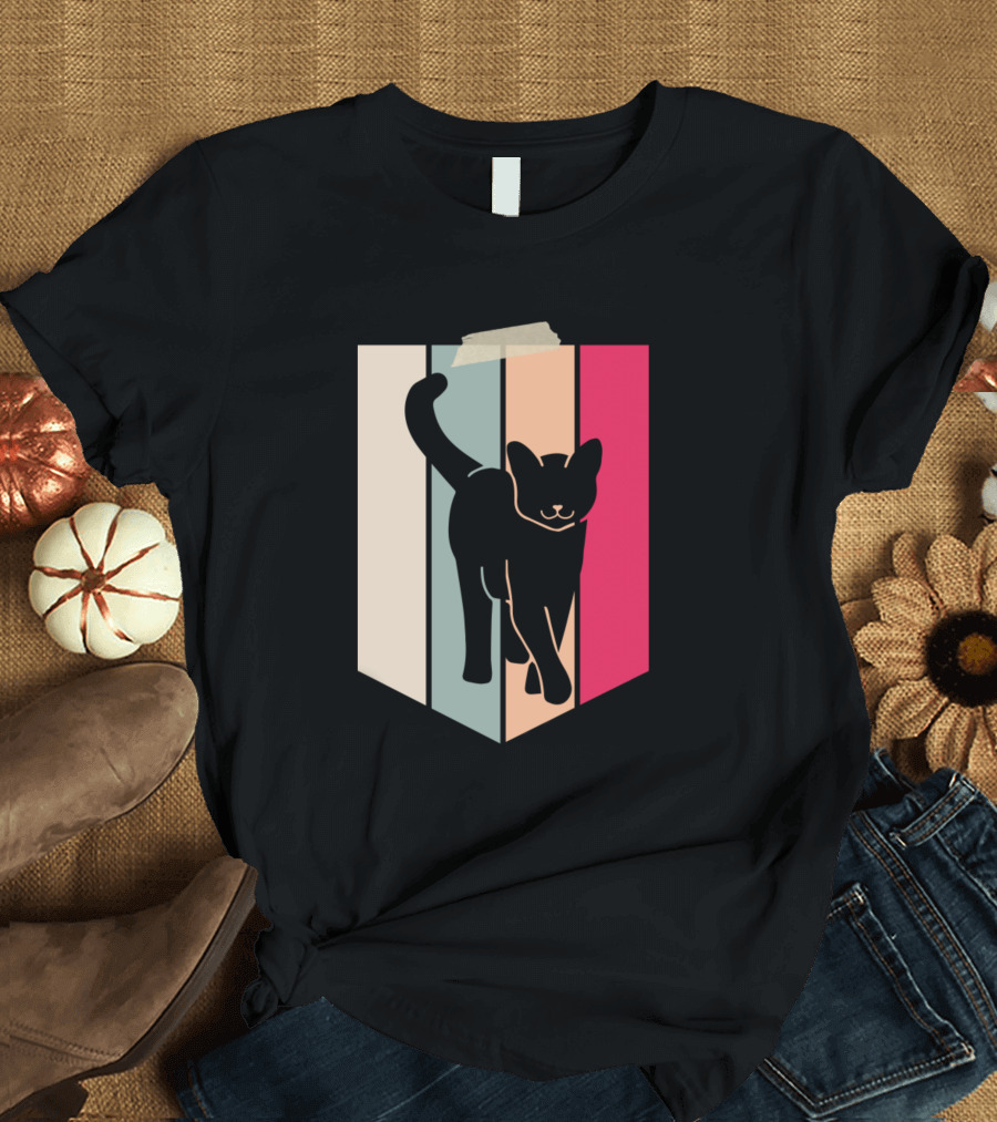 Cats Love Vintage Stripes T-Shirt