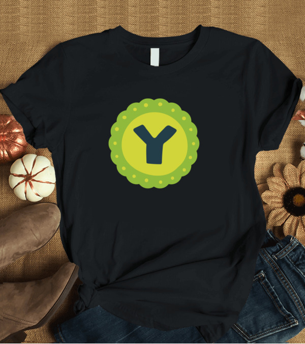 T-Shirt: Y Alphabet Letter Green Polka Dot Circle T-Shirt Y Alphabet Letter Green Polka Dot Circle T-Shirt