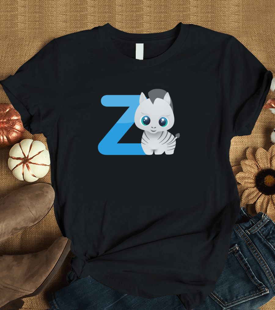 Zebra Z in Animal Alphabet T-Shirt