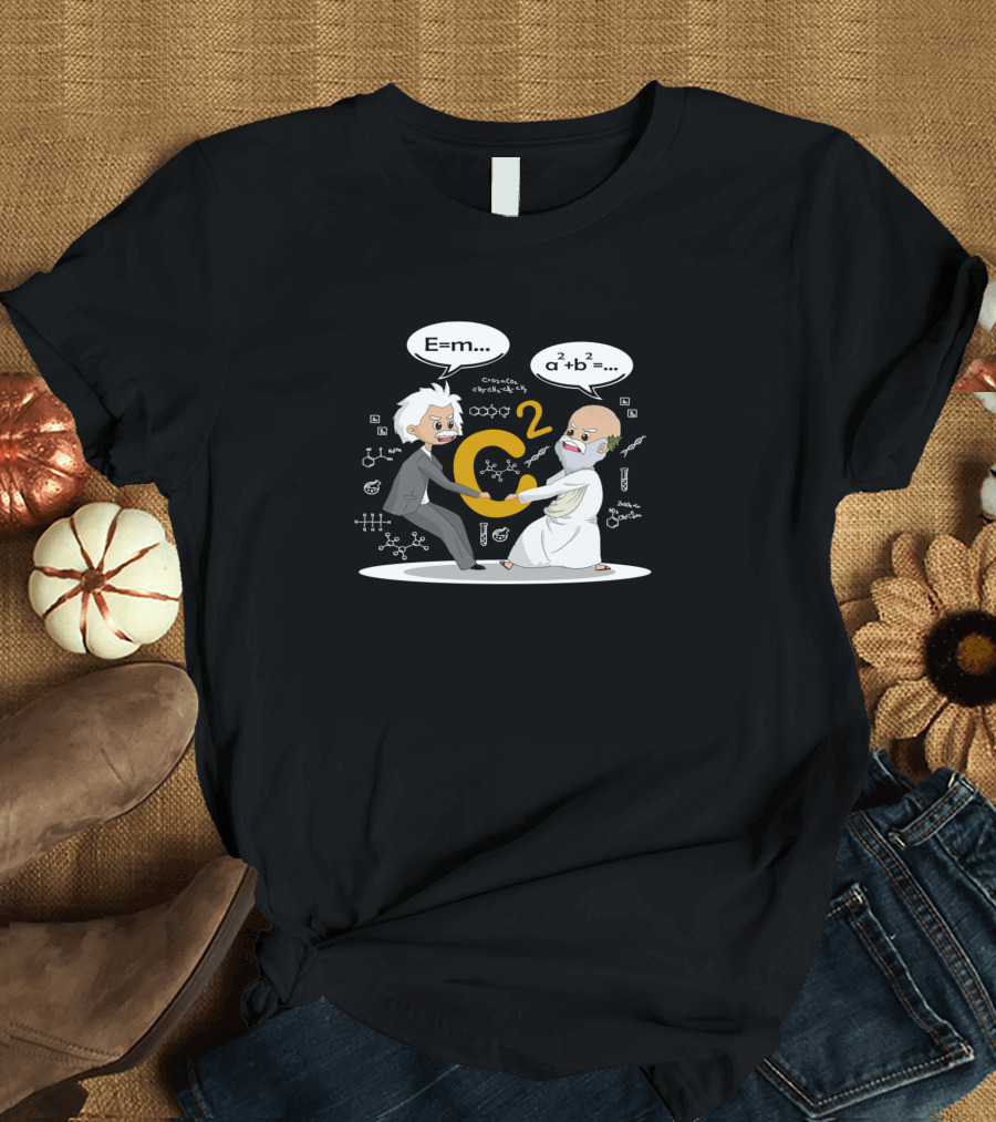 Pythagoras Einstein E=mc² a²+b²=c² Science Nerd T-Shirt
