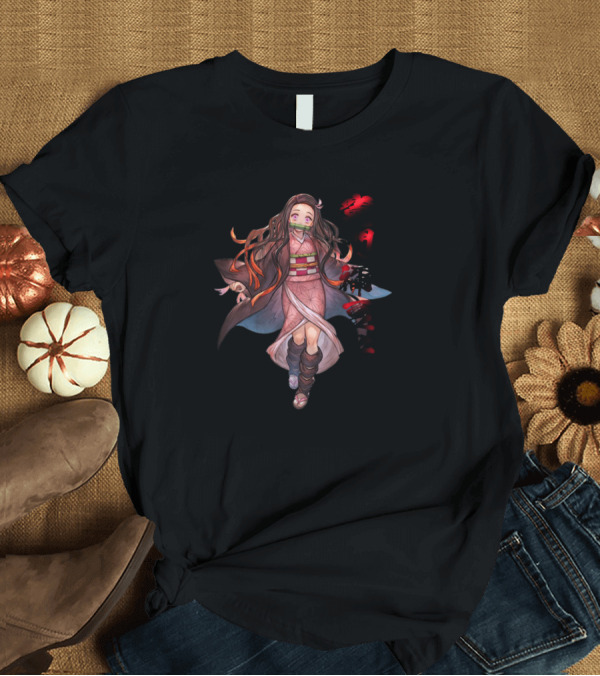 T-Shirt: Nezuko Kamado Demon Slayer Japanese Text T-Shirt Nezuko Kamado Demon Slayer Japanese Text T-Shirt