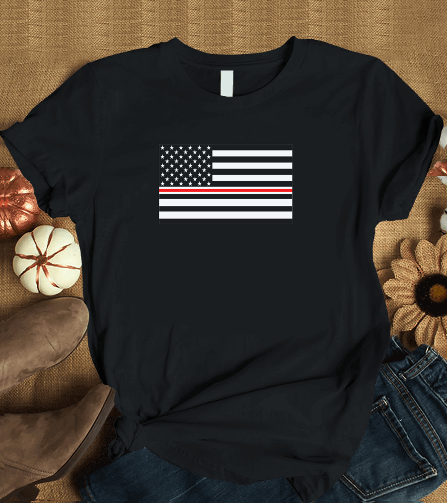 Nurse Red Line American Flag T-Shirt
