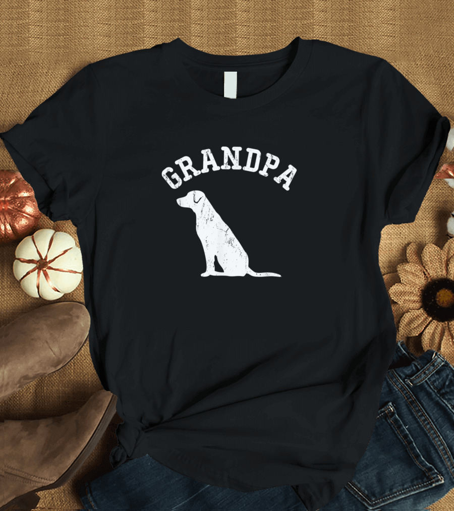 Grandpa Dog Silhouette Labrador Mix T-Shirt