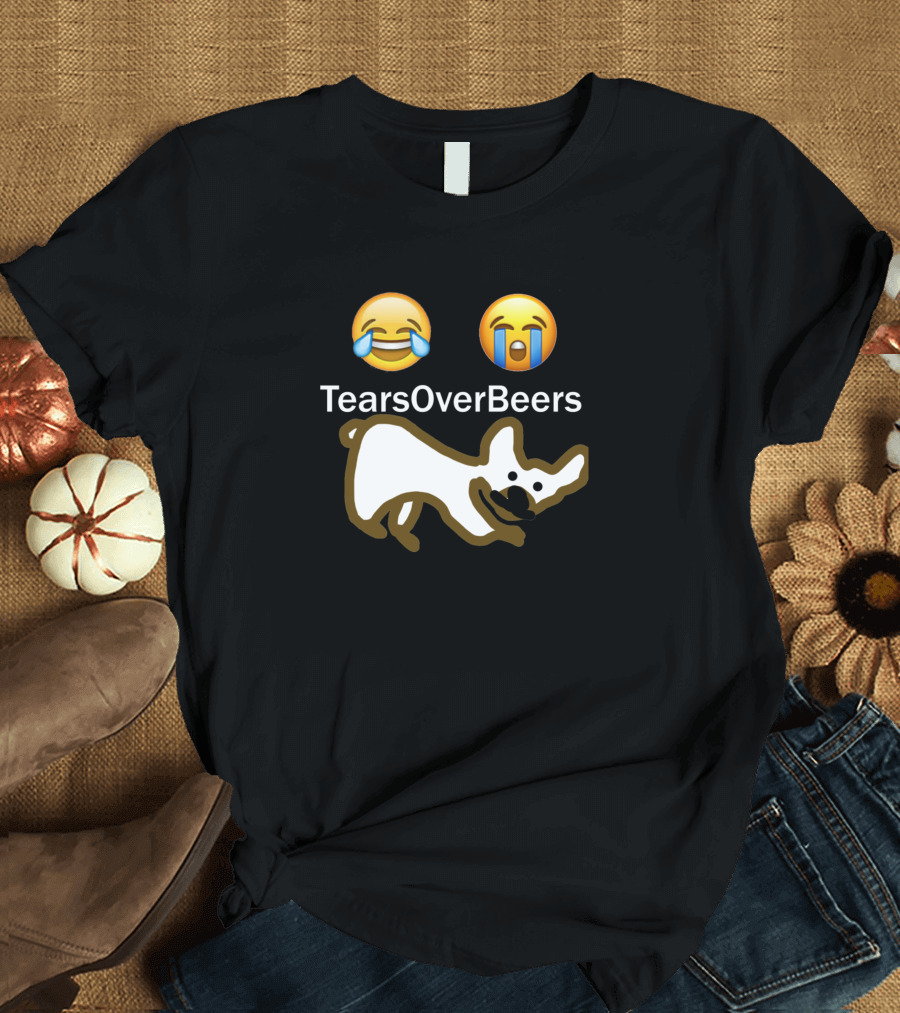 TearsOverBeers Emoji Dog Darkmode T-Shirt