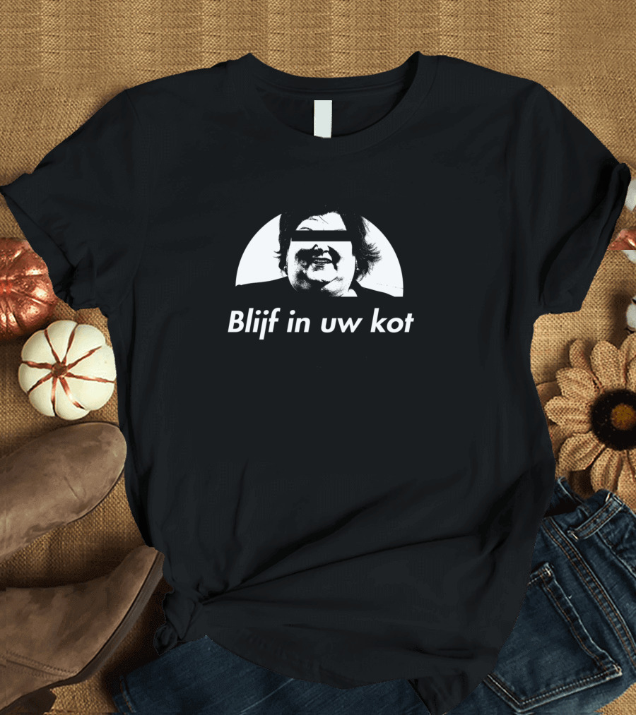 Blijf In Uw Kot Iconic Black and White Face T-Shirt